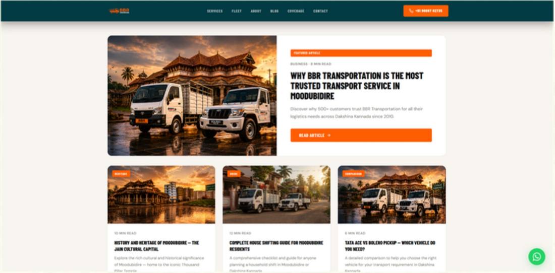 BBR Transportation blog page