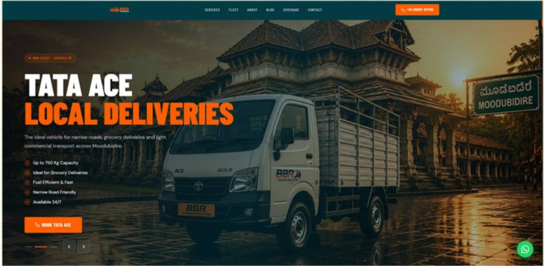 BBR Transportation website hero
