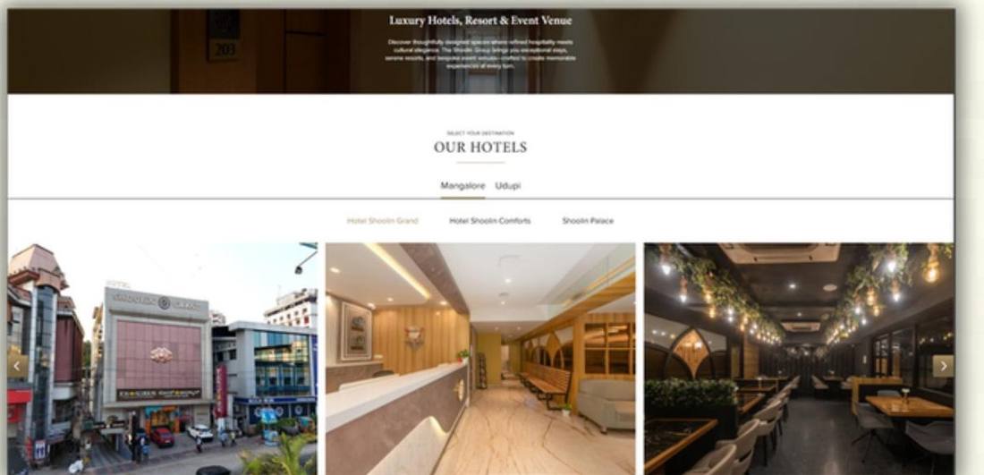 Shoolin Group hotels page