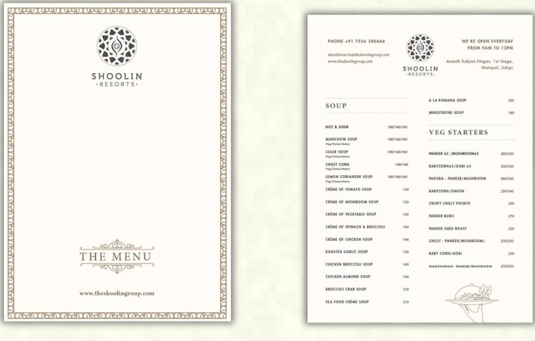 Restaurant menu design